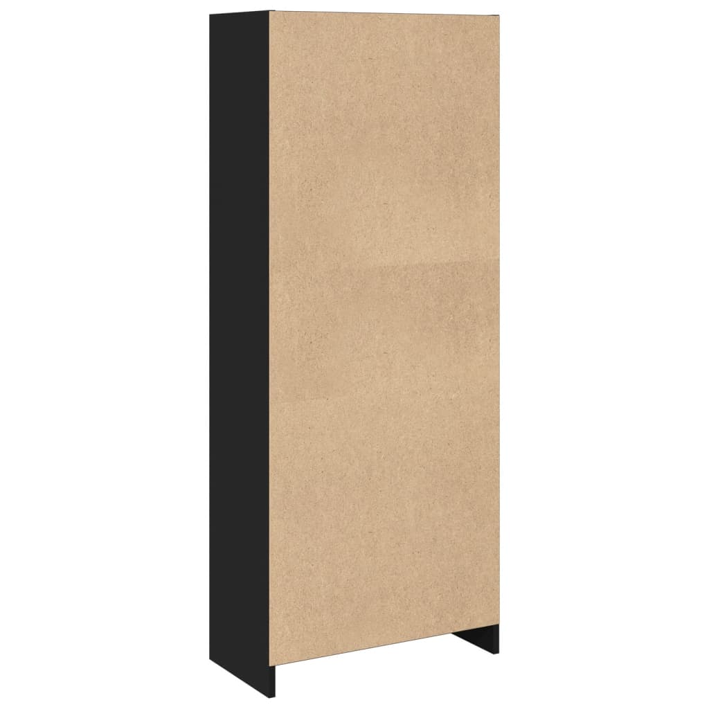 vidaXL Βιβλιοθήκη Μαύρη 57x28,5x141 εκ. από Επεξεργασμένο Ξύλο