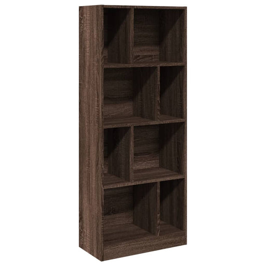 vidaXL Βιβλιοθήκη Καφέ Δρυς 57x28,5x141 εκ. από Επεξεργασμένο Ξύλο