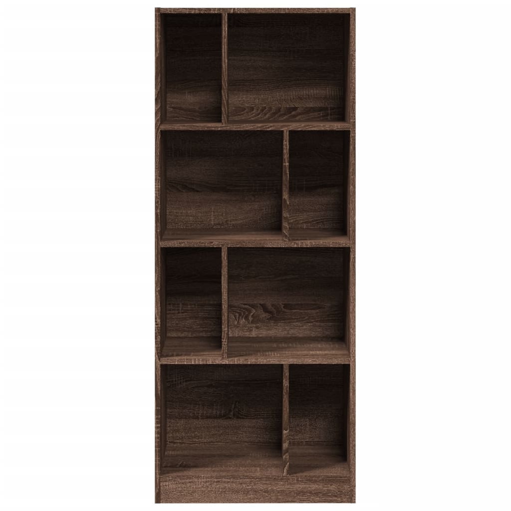 vidaXL Βιβλιοθήκη Καφέ Δρυς 57x28,5x141 εκ. από Επεξεργασμένο Ξύλο