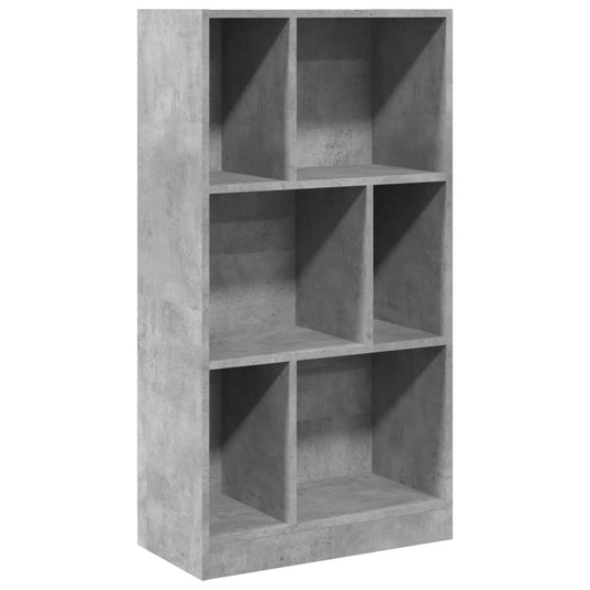 vidaXL Βιβλιοθήκη Γκρι Σκυροδέματος 57x28,5x107,5 εκ. Επεξεργ. Ξύλο