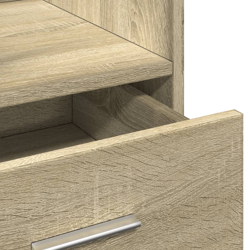 vidaXL Αναλόγιο με Ροδάκια & Συρτάρι Sonoma Δρυς 55x55x107εκ Επεξ Ξύλο