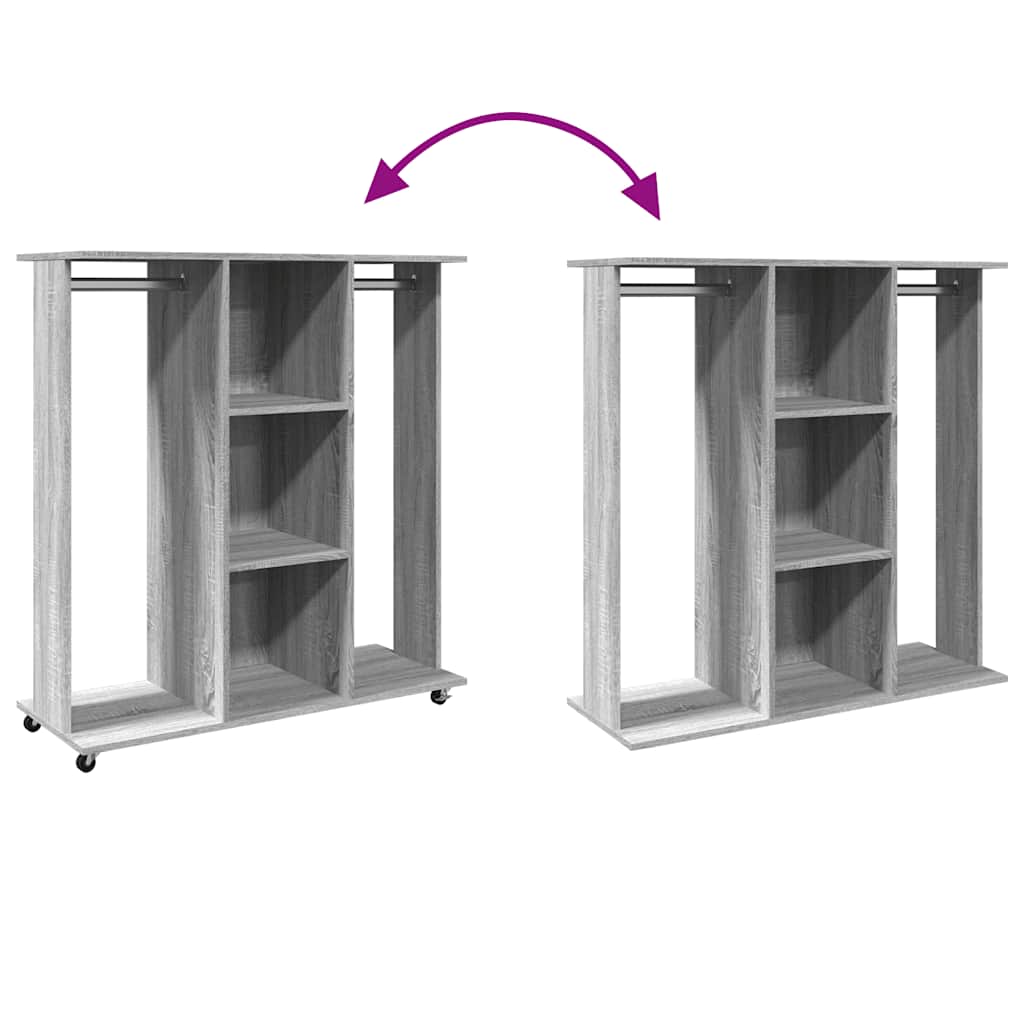 vidaXL Ντουλάπα με Ροδάκια Γκρι Sonoma 102x38x110 εκ. από Επεξ. Ξύλο