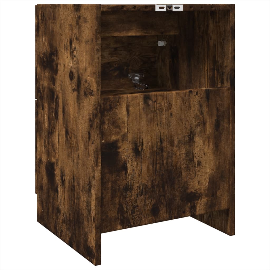 vidaXL Ντουλάπι Νιπτήρα Καπνιστή Δρυς 40x37x59 εκ. Επεξεργ. Ξύλο