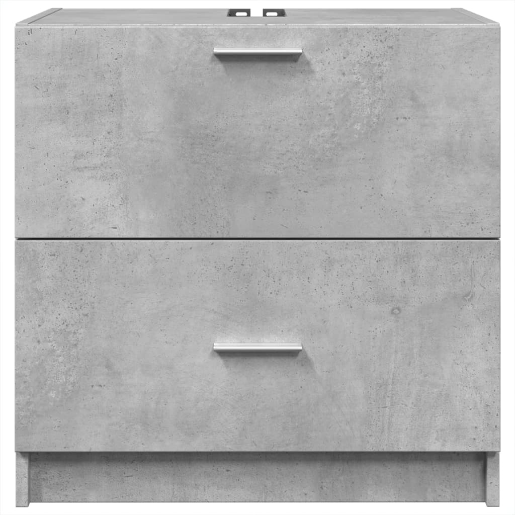 vidaXL Ντουλάπι Νιπτήρα Γκρι του Σκυροδέματος 59x37x59 εκ. Επεξ. Ξύλο