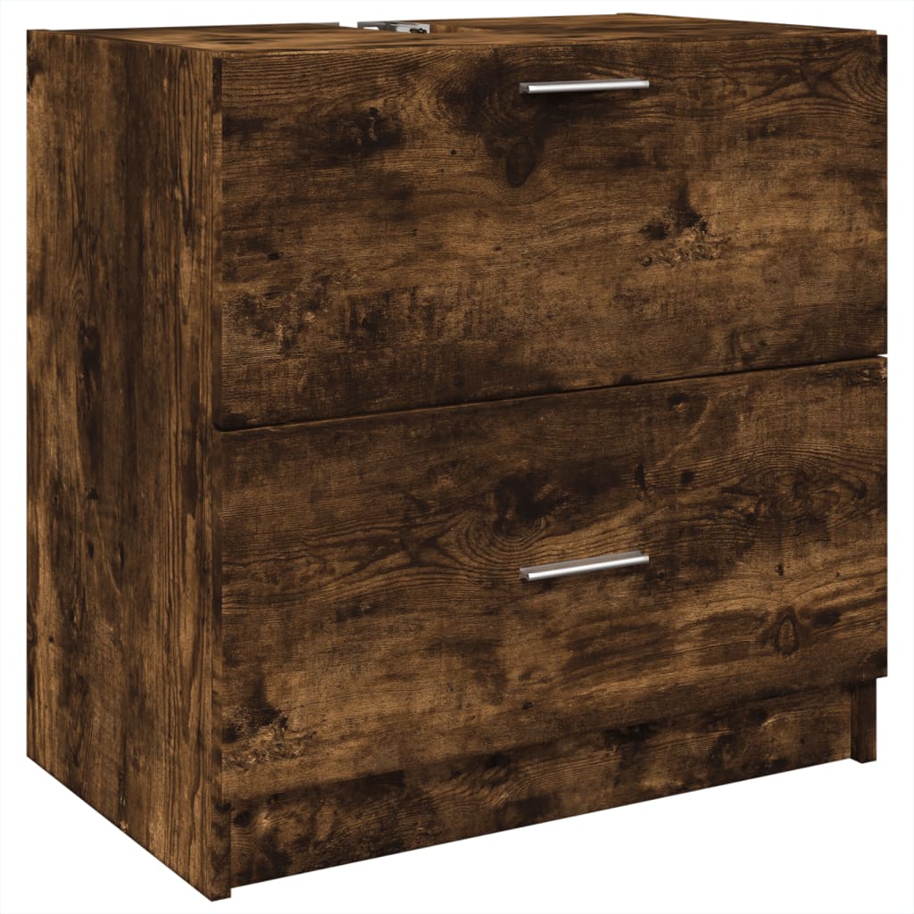 vidaXL Ντουλάπι Νιπτήρα Καπνιστή Δρυς 59x37x59 εκ. Επεξεργασμένο Ξύλο