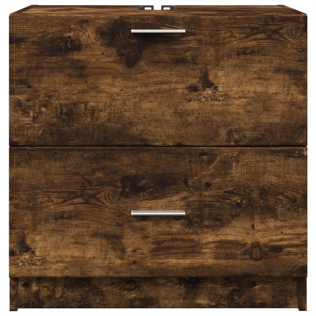 vidaXL Ντουλάπι Νιπτήρα Καπνιστή Δρυς 59x37x59 εκ. Επεξεργασμένο Ξύλο