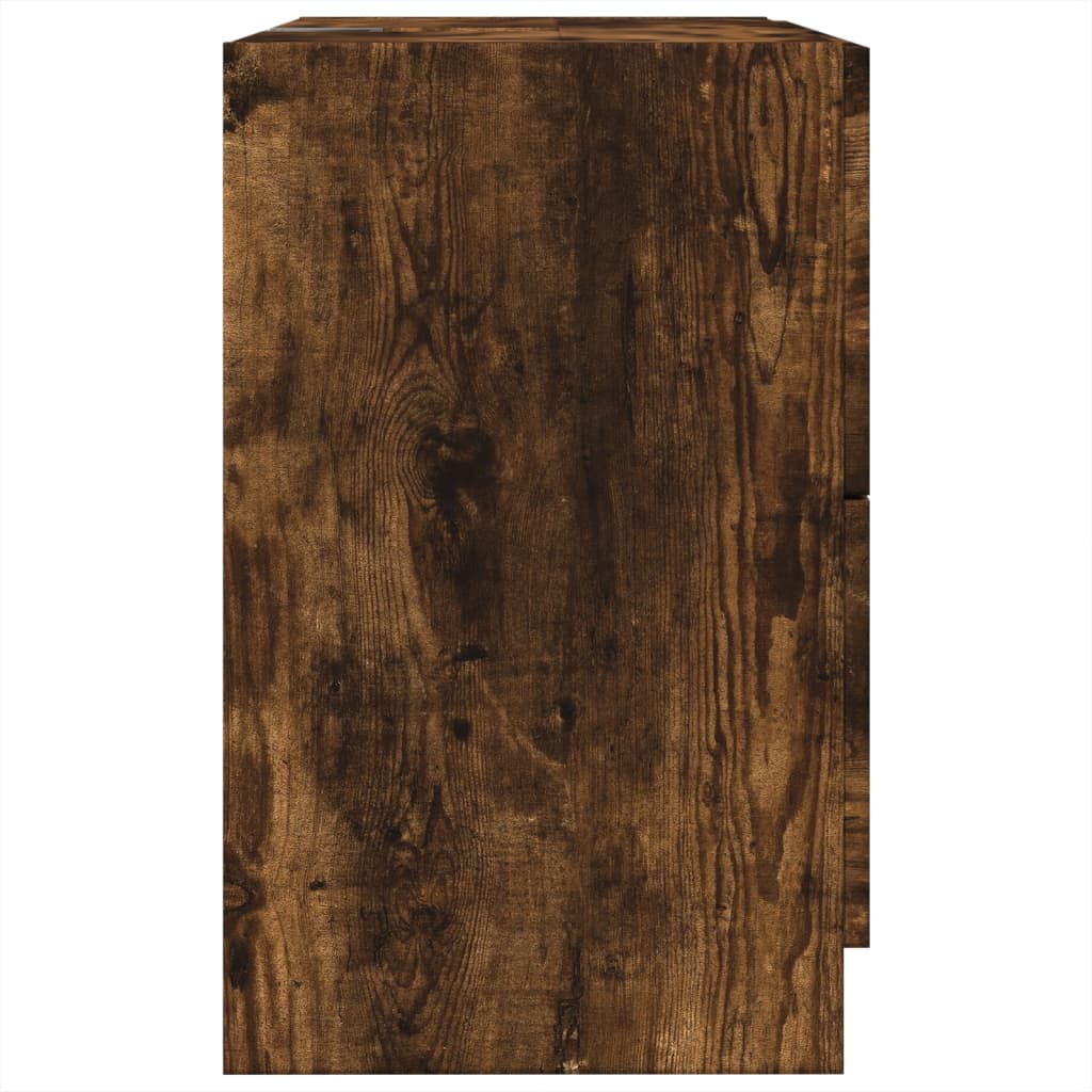 vidaXL Ντουλάπι Νιπτήρα Καπνιστή Δρυς 59x37x59 εκ. Επεξεργασμένο Ξύλο