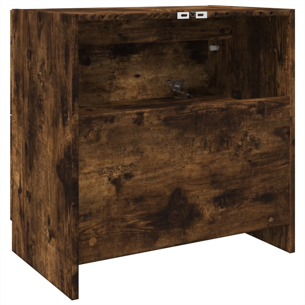 vidaXL Ντουλάπι Νιπτήρα Καπνιστή Δρυς 59x37x59 εκ. Επεξεργασμένο Ξύλο