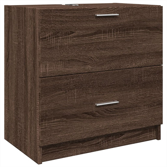 vidaXL Ντουλάπι Νιπτήρα Καφέ Δρυς 59x37x59 εκ. Επεξεργασμένο Ξύλο