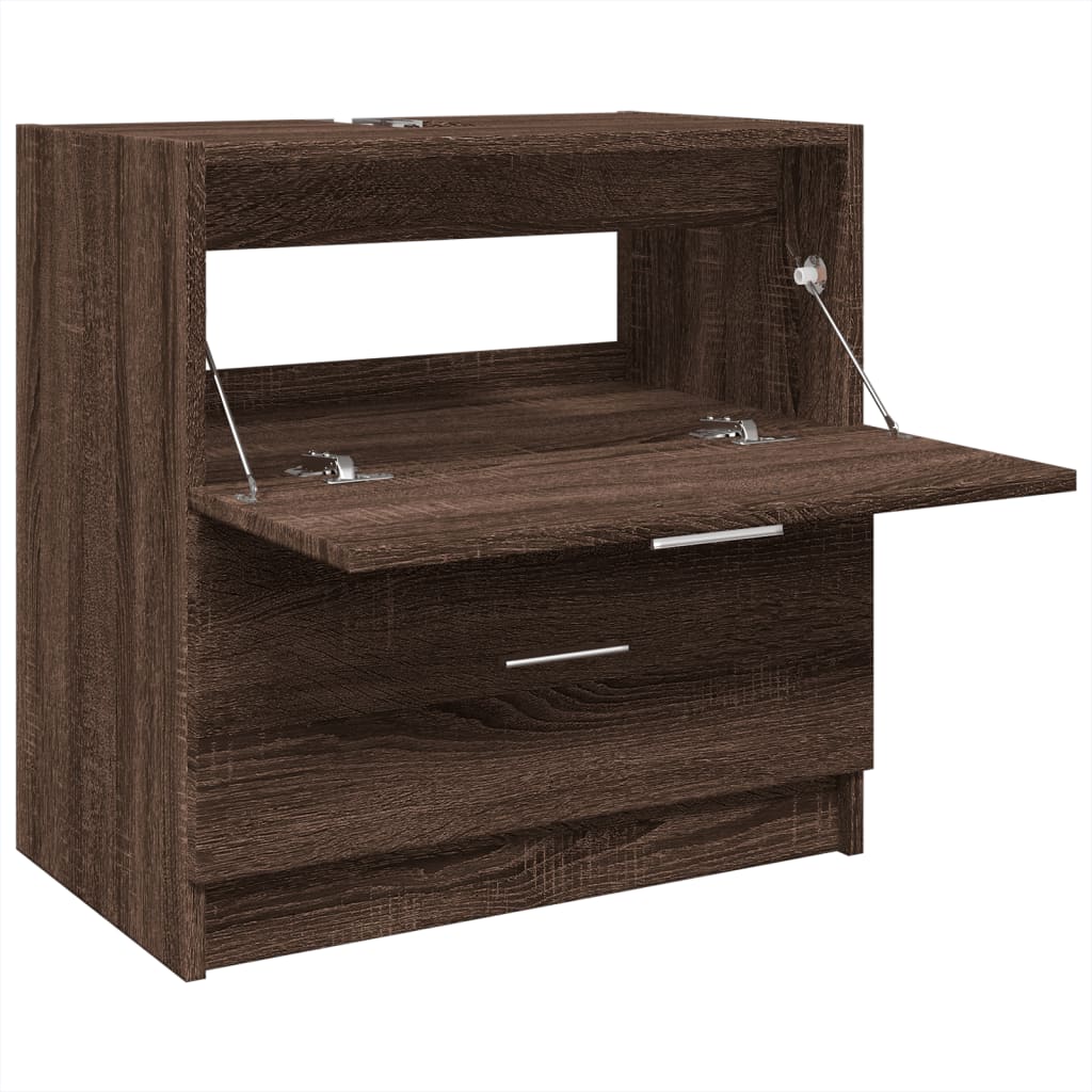 vidaXL Ντουλάπι Νιπτήρα Καφέ Δρυς 59x37x59 εκ. Επεξεργασμένο Ξύλο