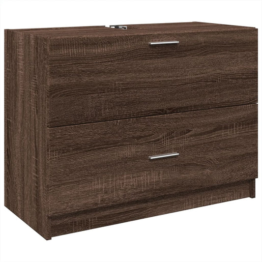 vidaXL Ντουλάπι Νιπτήρα Καφέ Δρυς 78x37x59 εκ. Επεξεργασμένο Ξύλο