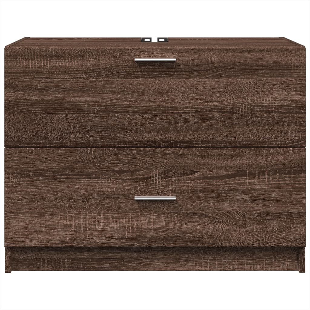 vidaXL Ντουλάπι Νιπτήρα Καφέ Δρυς 78x37x59 εκ. Επεξεργασμένο Ξύλο