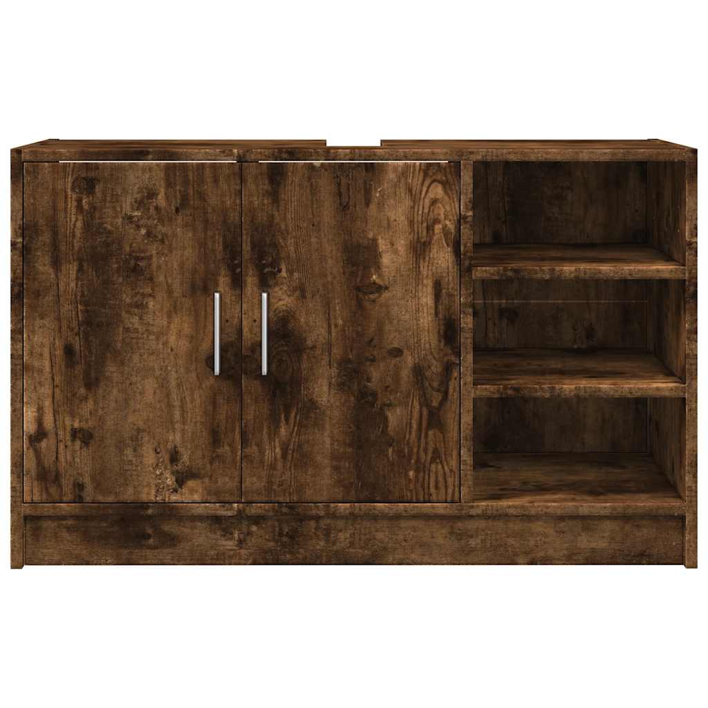 vidaXL Ντουλάπι Νιπτήρα Καπνιστή Δρυς 90x29x55 εκ. Επεξεργασμένο Ξύλο