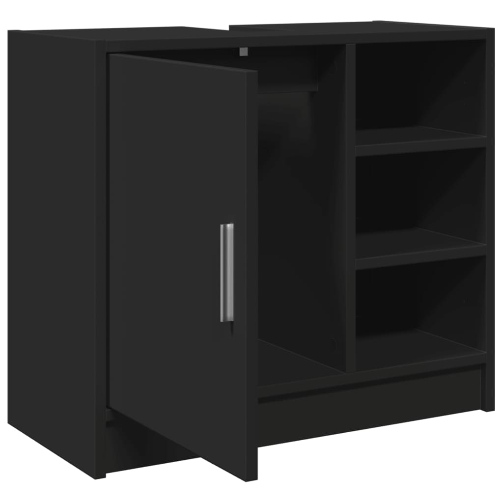 vidaXL Ντουλάπι Νιπτήρα Μαύρο 63x29x55 εκ. Επεξεργασμένο Ξύλο