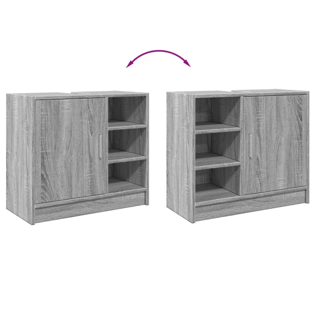 vidaXL Ντουλάπι Νιπτήρα Grey Sonoma 63x29x55 εκ. Επεξεργασμένο Ξύλο