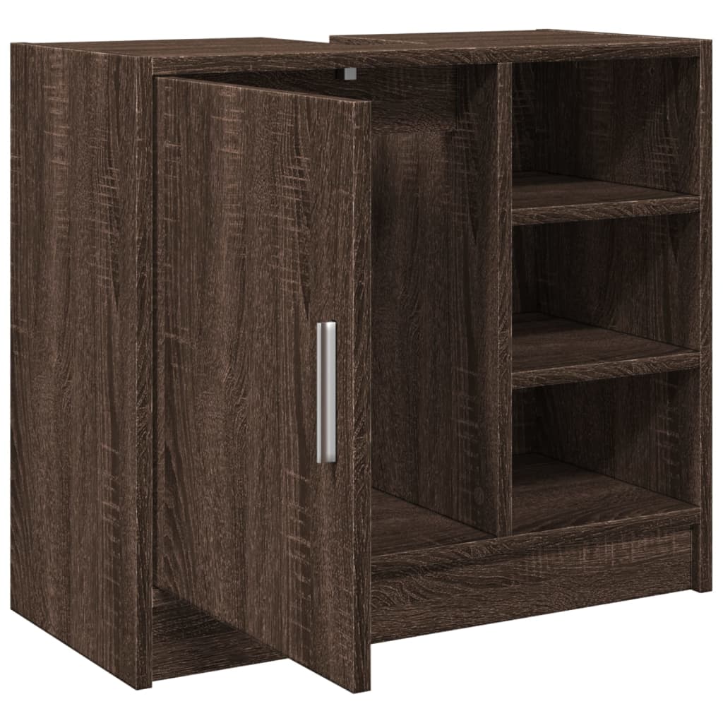 vidaXL Ντουλάπι Νιπτήρα Καφέ δρυς 63x29x55 εκ. Επεξεργασμένο Ξύλο