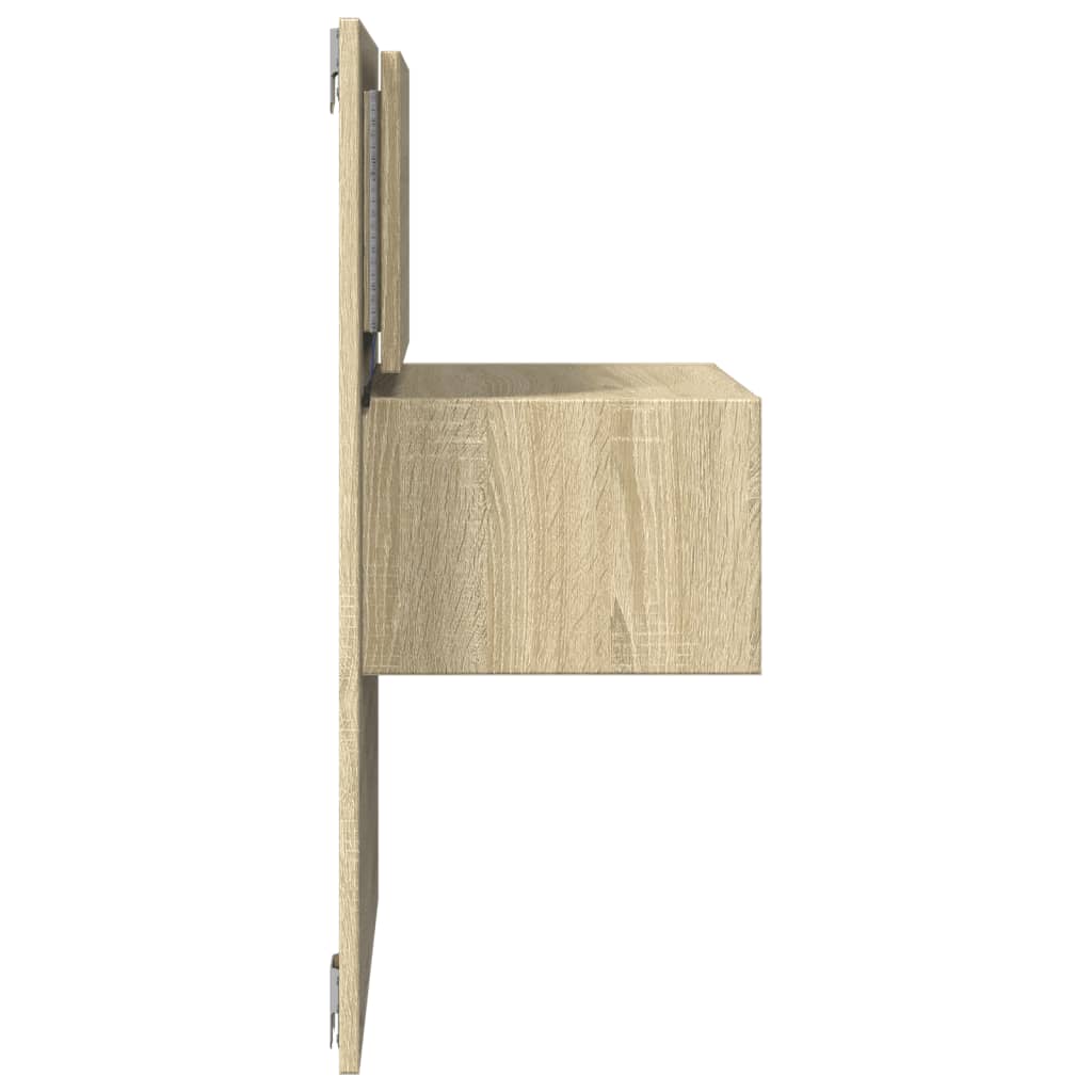 vidaXL Κομοδίνο Επιτοίχιο με Φώτα LED Sonoma Δρυς