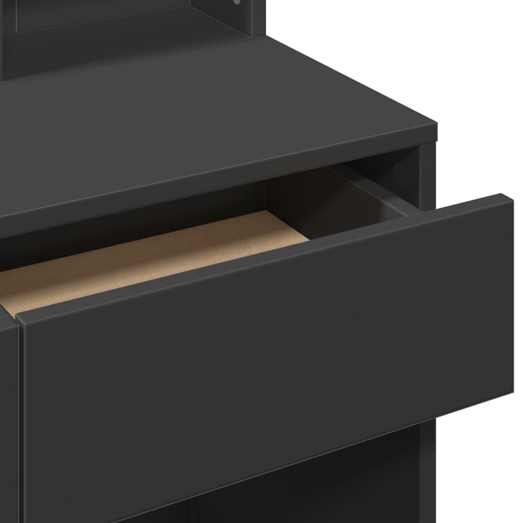 vidaXL Μπουντουάρ με Καθρέφτη Μαύρο 80x41x144,5 εκ.