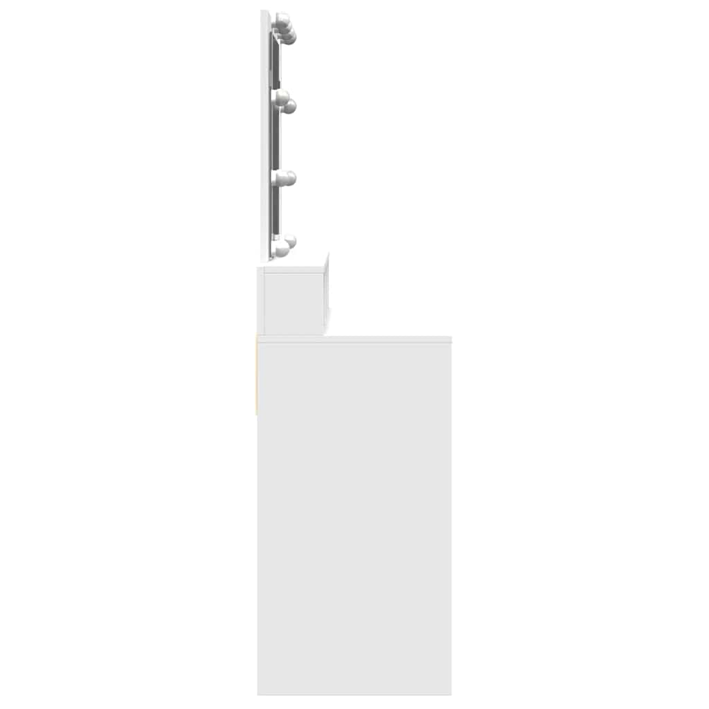 vidaXL Μπουντουάρ με LED Λευκό 80 x 41 x 144,5 εκ.