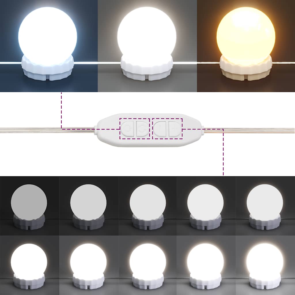 vidaXL Μπουντουάρ με LED Sonoma Δρυς 80x41x144,5 εκ.