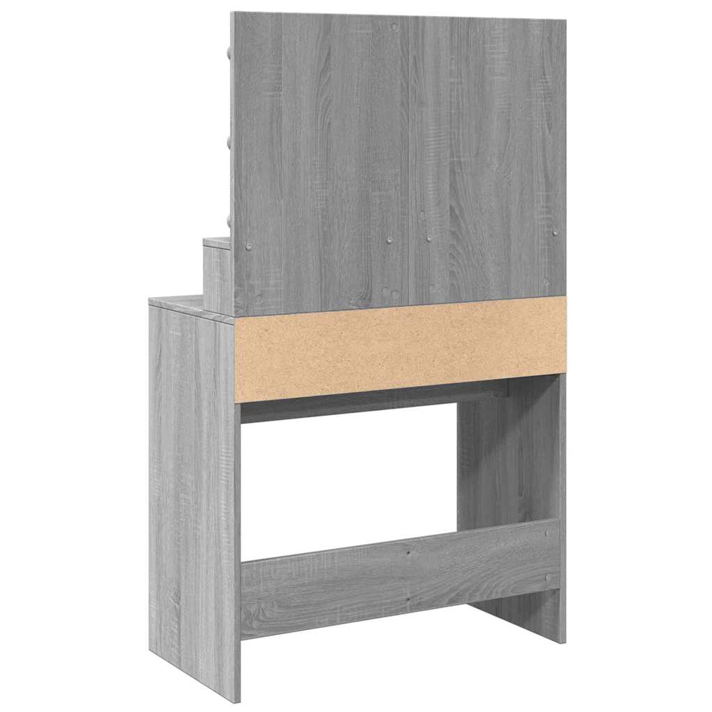 vidaXL Μπουντουάρ με LED Γκρι Sonoma 80x41x144,5 εκ.