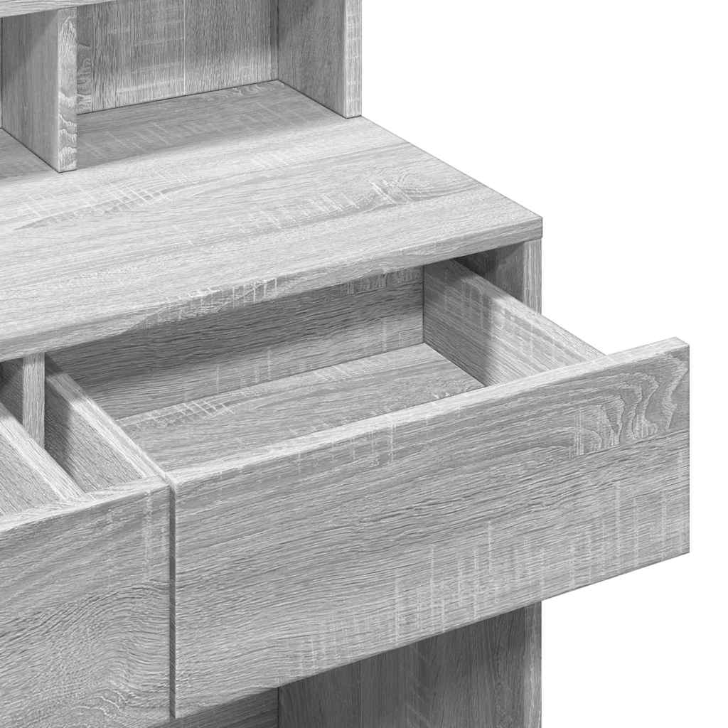 vidaXL Μπουντουάρ με LED Γκρι Sonoma 80x41x144,5 εκ.