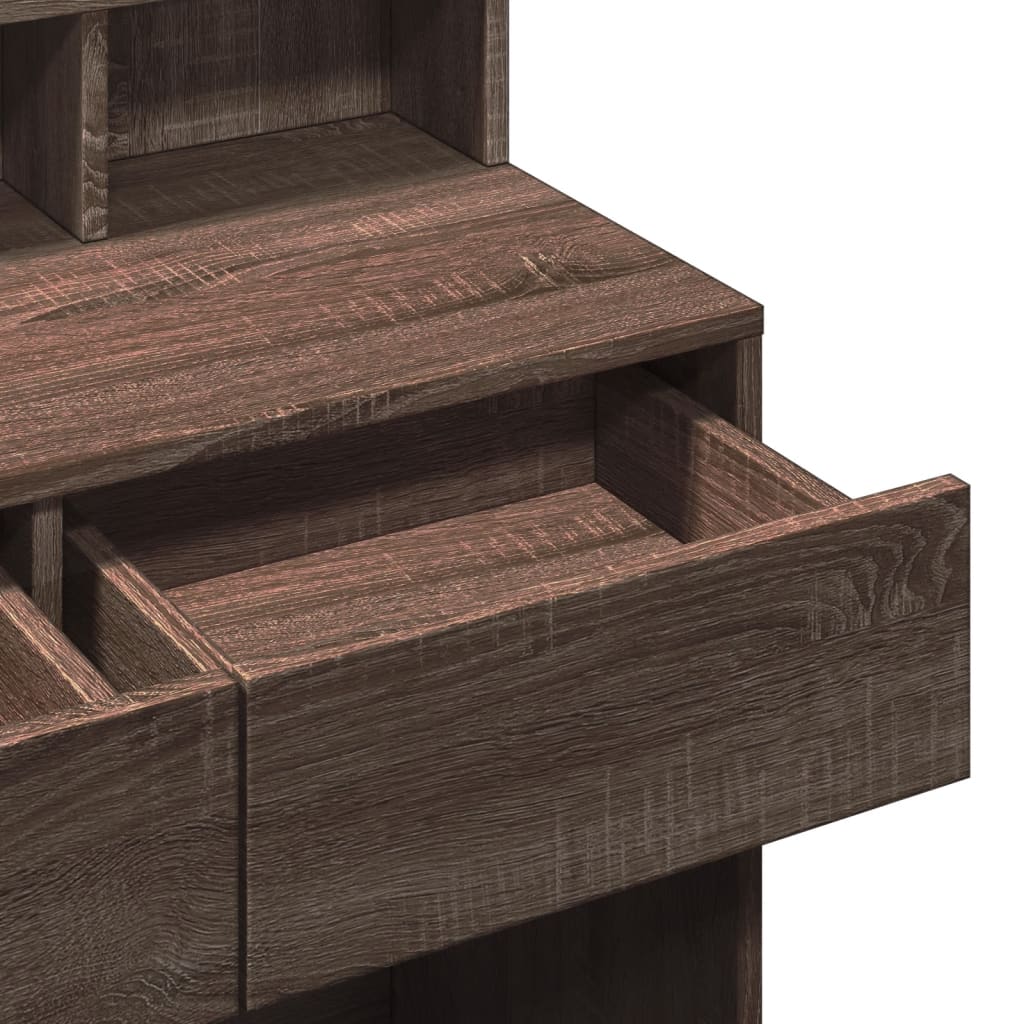 vidaXL Μπουντουάρ με LED Καφέ Δρυς 80x41x144,5 εκ.