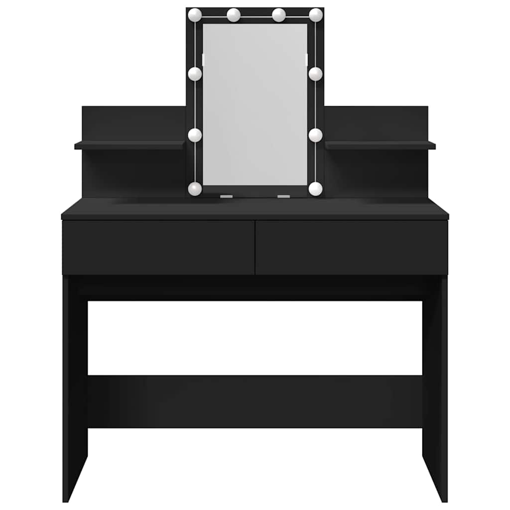 vidaXL Μπουντουάρ με LED Μαύρο 100x40x130 εκ.