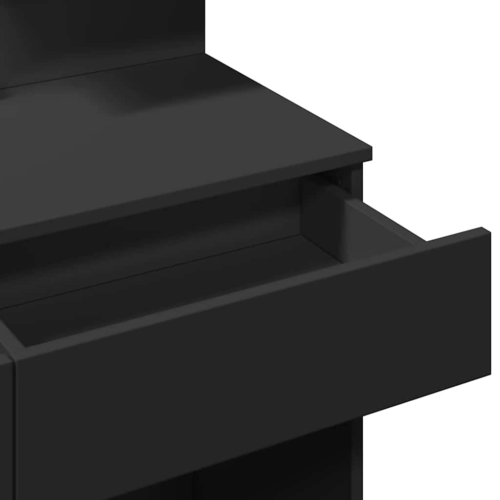 vidaXL Μπουντουάρ με LED Μαύρο 100x40x130 εκ.