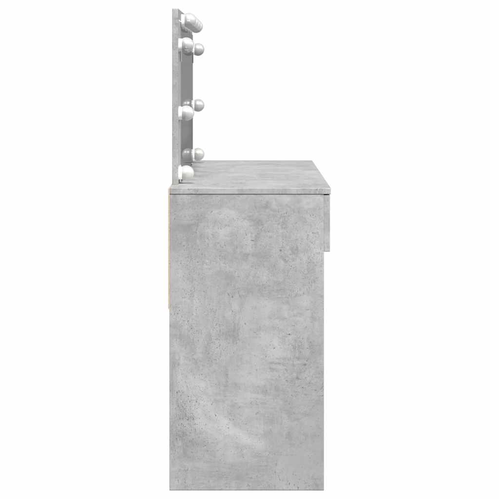 vidaXL Μπουντουάρ με LED Γκρι Σκυροδέματος 100x40x120 εκ.