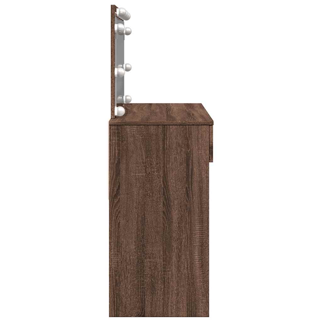 vidaXL Μπουντουάρ με LED Καφέ Δρυς 100x40x120 εκ.