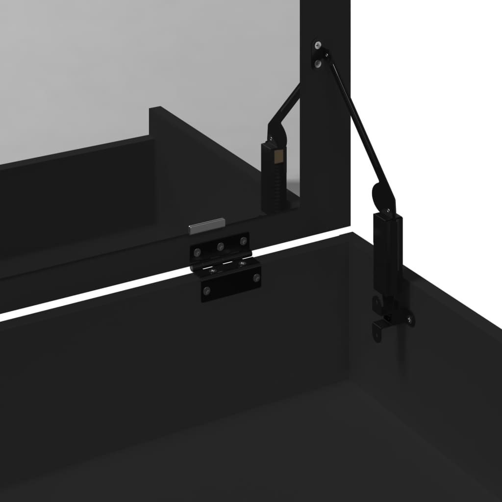 vidaXL Μπουντουάρ και Σκαμπό Μαύρο 60 x 40 x 113,5 εκ.