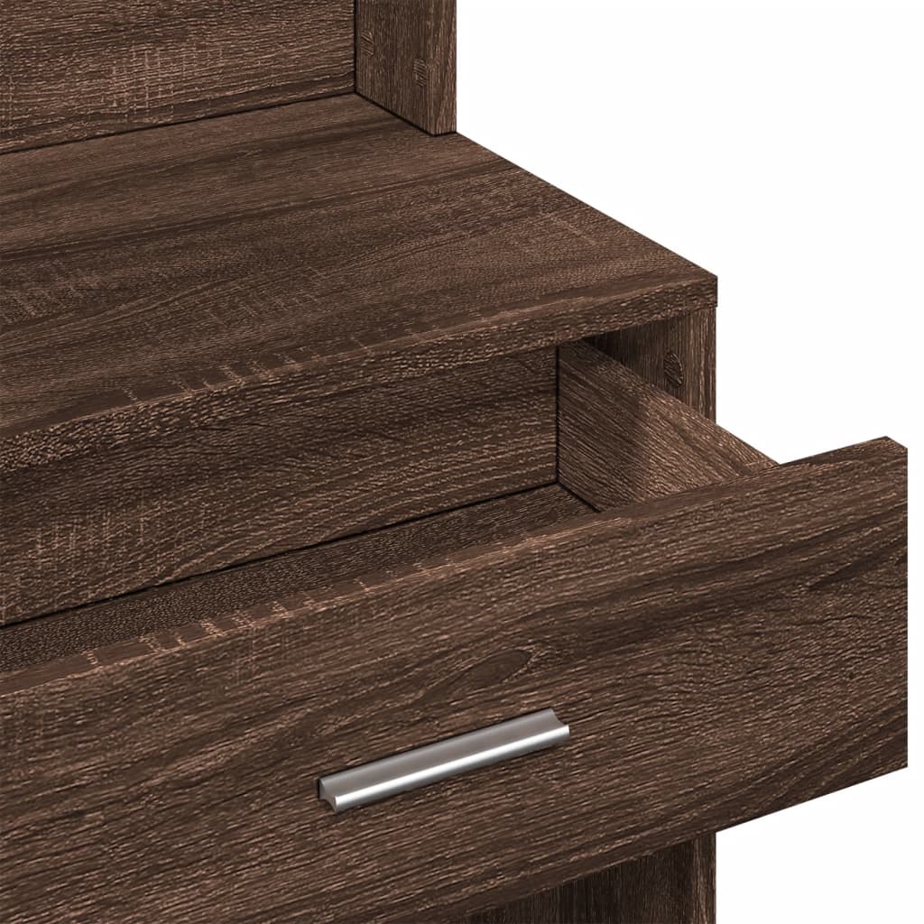 vidaXL Μπουντουάρ με Καθρέφτη με Ντουλάπια Καφέ Δρυς 80x35x132 εκ.