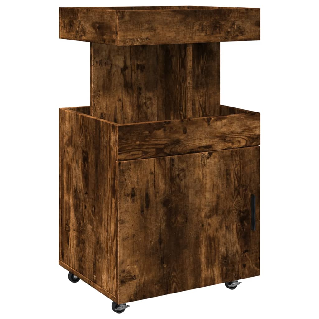 vidaXL Τρόλεϊ Μπαρ Καπνιστή Δρυς 50x41x89 εκ. Επεξ. Ξύλο