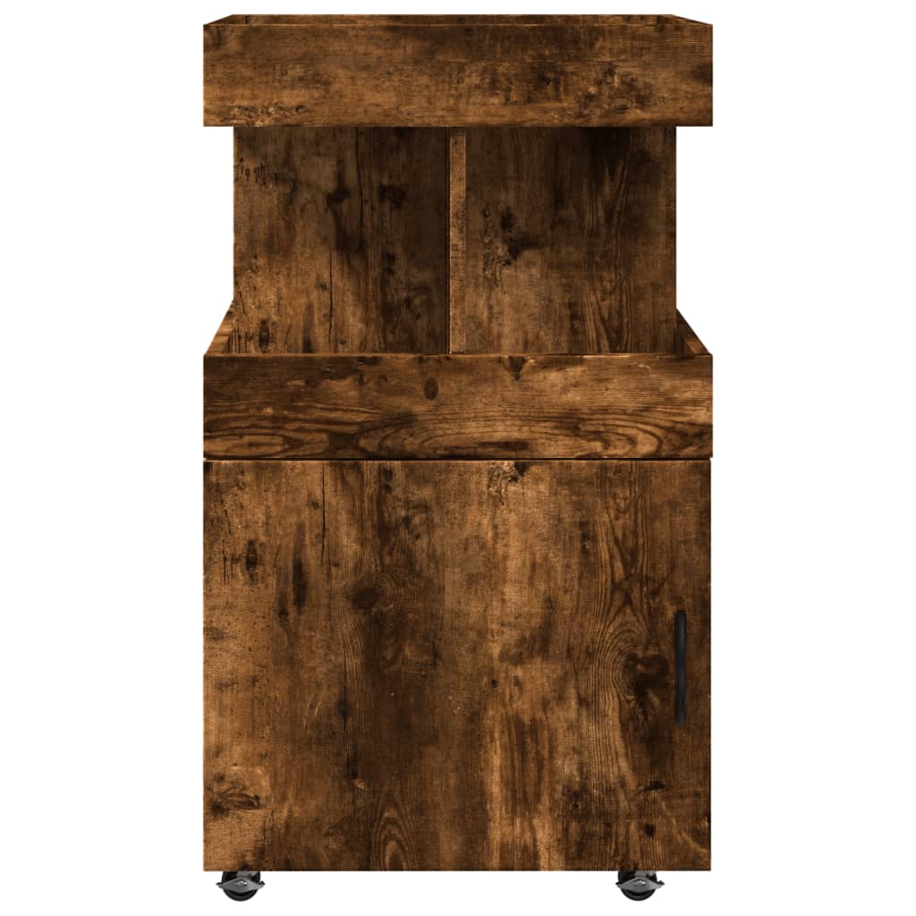 vidaXL Τρόλεϊ Μπαρ Καπνιστή Δρυς 50x41x89 εκ. Επεξ. Ξύλο