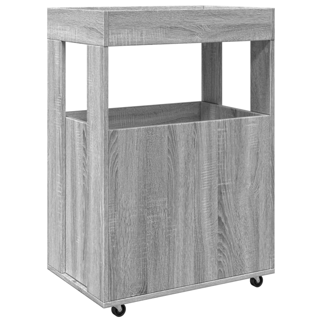 vidaXL Τρόλεϊ Μπαρ Γκρι Sonoma 60x39,5x89 εκ. Επεξ. Ξύλο