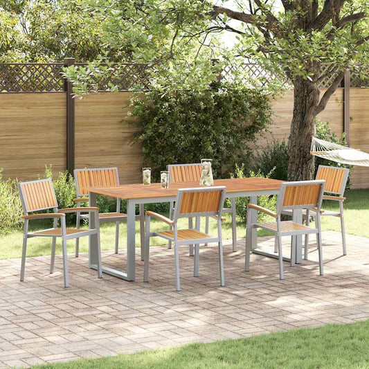 vidaXL Στοιβαζόμενη Καρέκλα 6 pcs Καφέ 56 x 57 x 87 εκ