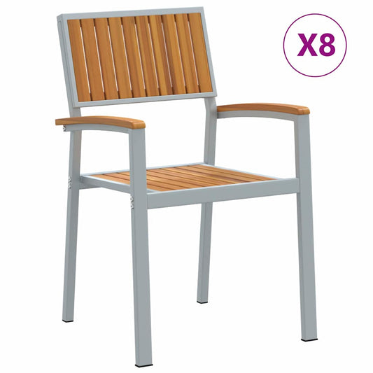 vidaXL Στοιβαζόμενη Καρέκλα 8 pcs Καφέ 56 x 57 x 87 εκ