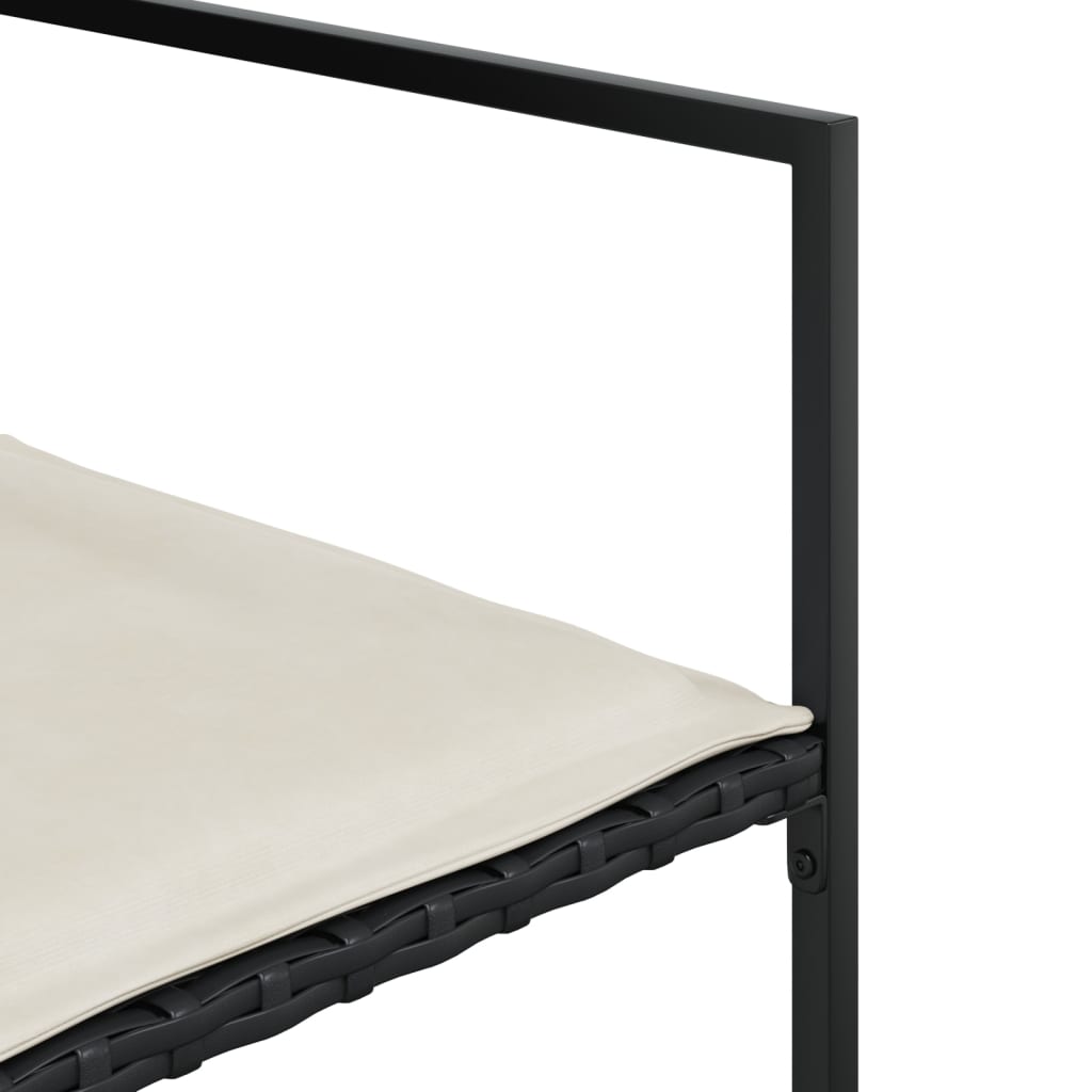 vidaXL Σετ Τραπεζαρίας Κήπου 17 τεμ Μαύρο από Συνθ. Ρατάν με Μαξιλάρια