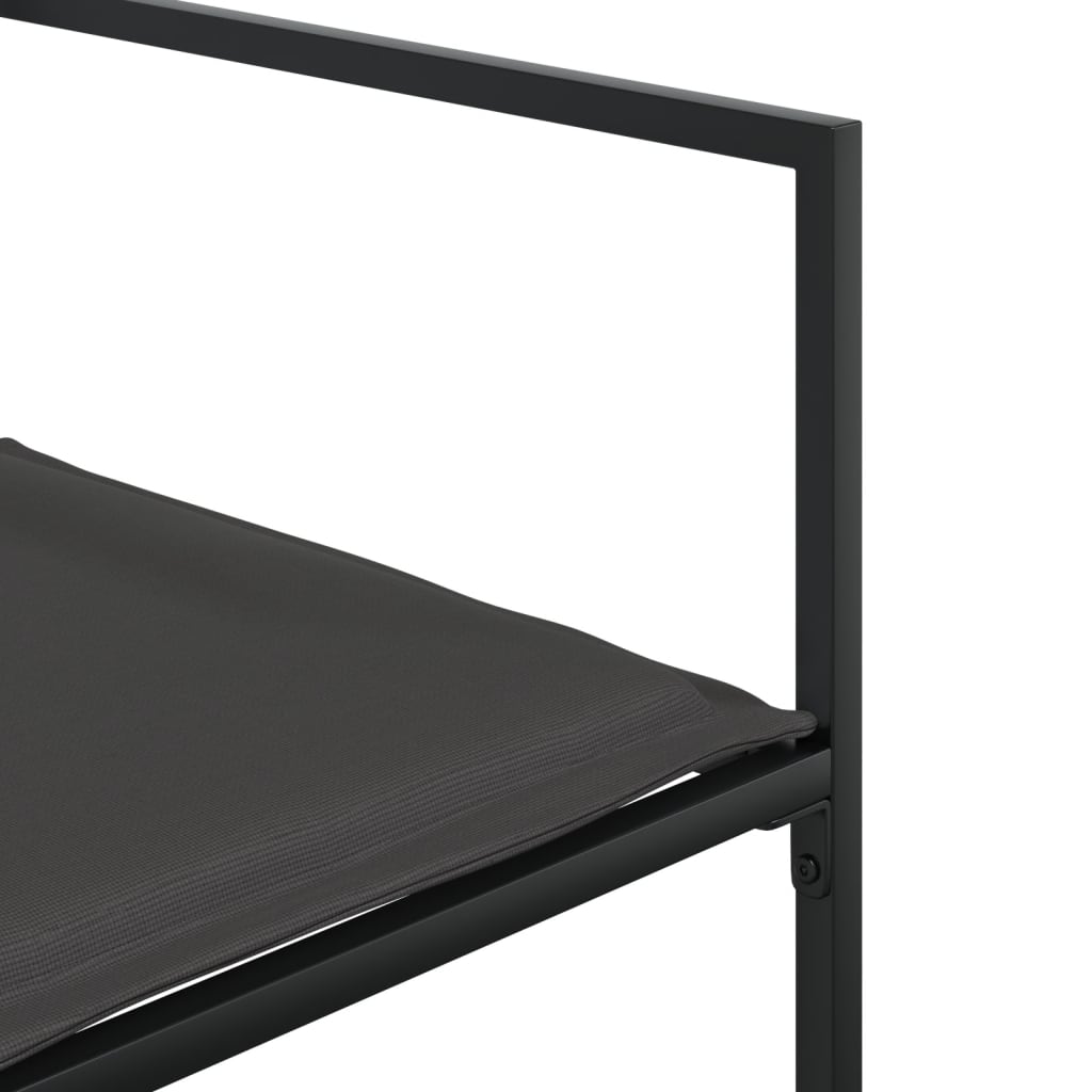 vidaXL Σετ Τραπεζαρίας Κήπου 5 τεμ. Μαύρο από Textilene με Μαξιλάρια