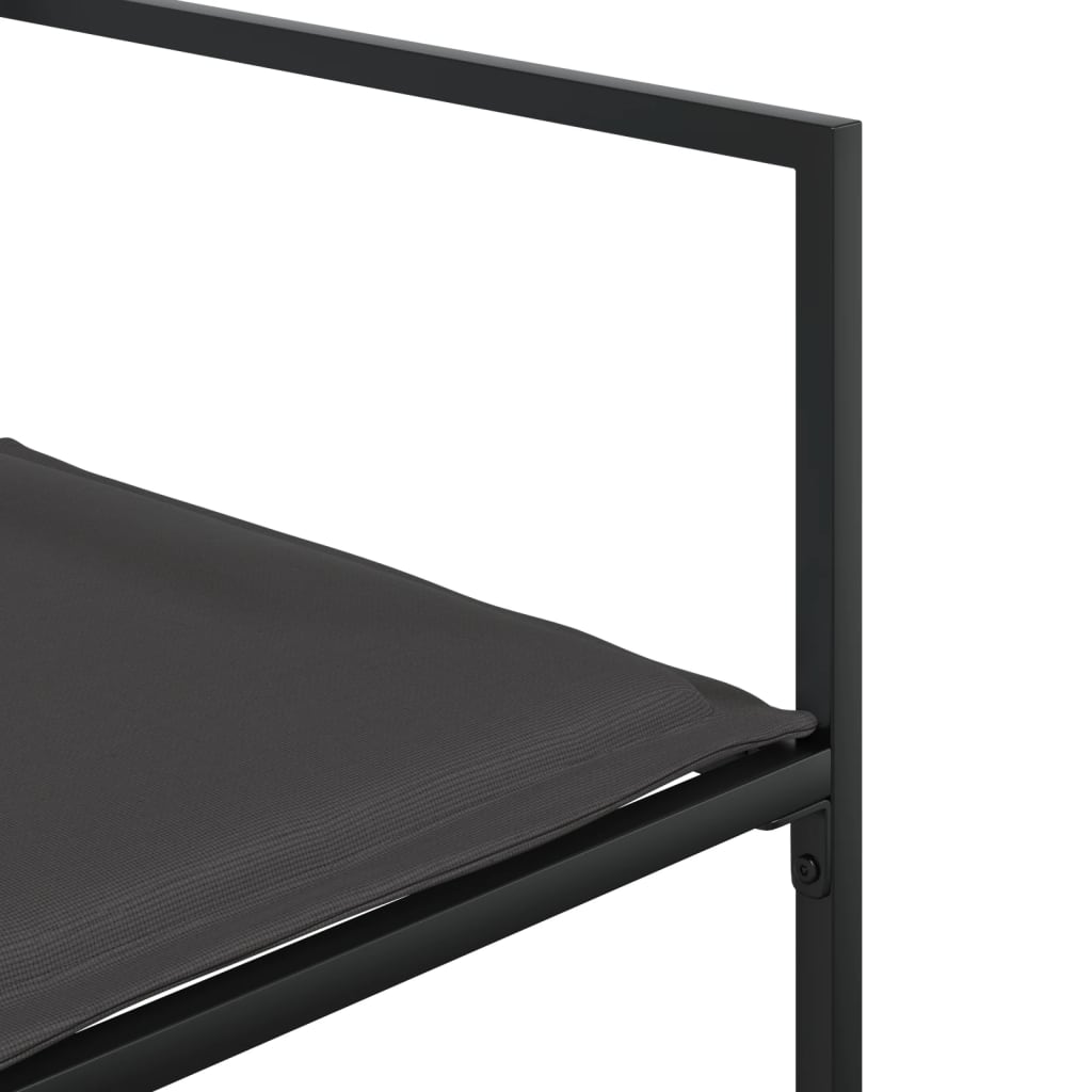 vidaXL Σετ Τραπεζαρίας Κήπου 17 τεμ. Μαύρο από Textilene με Μαξιλάρια