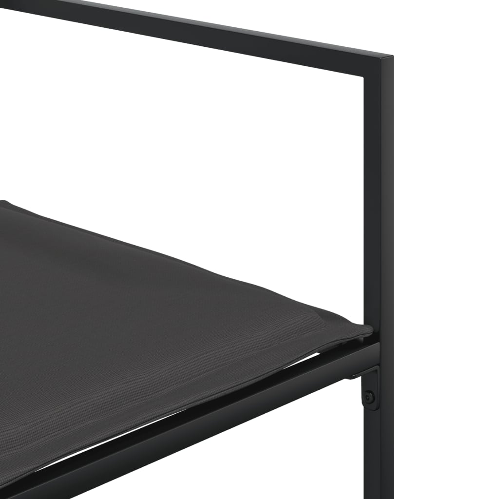 vidaXL Σετ Τραπεζαρίας Κήπου 9 τεμ. Μαύρο από Textilene με Μαξιλάρια