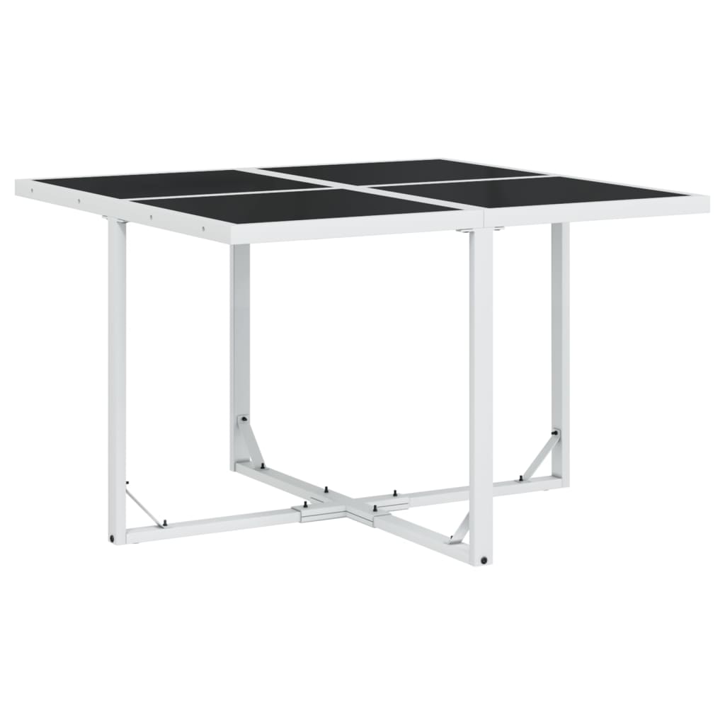 vidaXL Σετ Τραπεζαρίας Κήπου 9 τεμ. Λευκός από Textilene με Μαξιλάρια