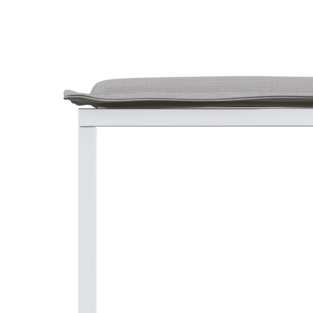 vidaXL Σετ Τραπεζαρίας Κήπου 9 τεμ. Λευκός από Textilene με Μαξιλάρια