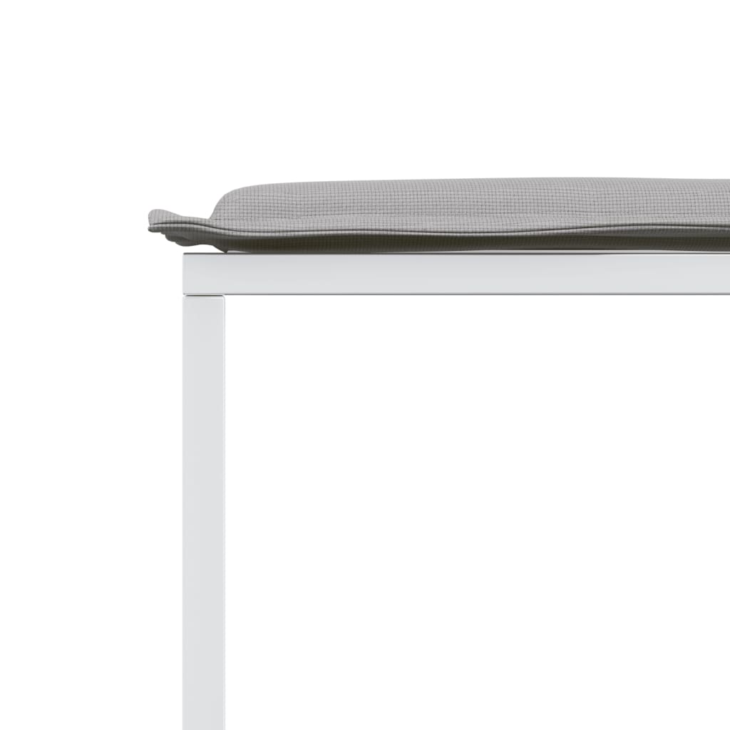 vidaXL Σετ Τραπεζαρίας Κήπου 11 τεμ. Λευκός από Textilene με Μαξιλάρια