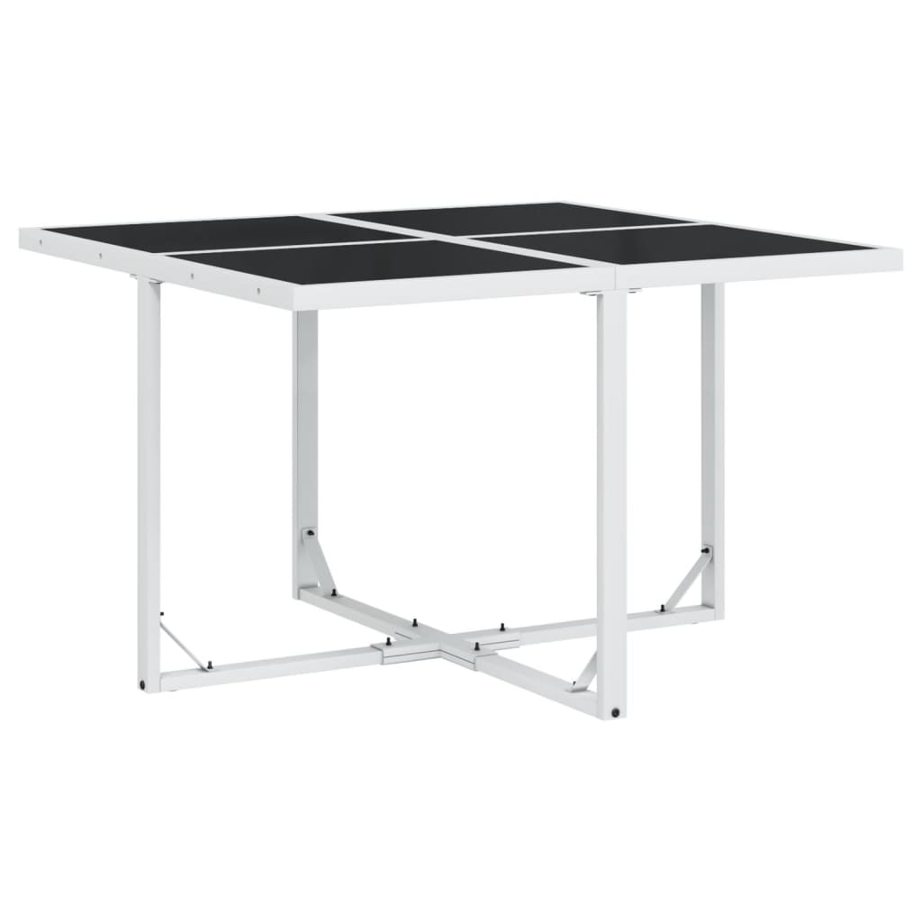 vidaXL Σετ Τραπεζαρίας Κήπου 5 τεμ. Λευκός από Textilene με Μαξιλάρια