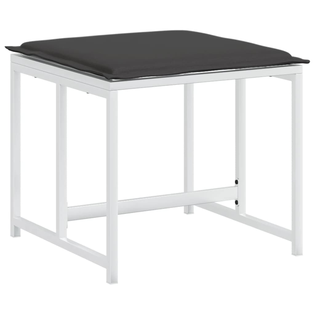 vidaXL Σετ Τραπεζαρίας Κήπου 15 τεμ. Λευκός από Textilene με Μαξιλάρια