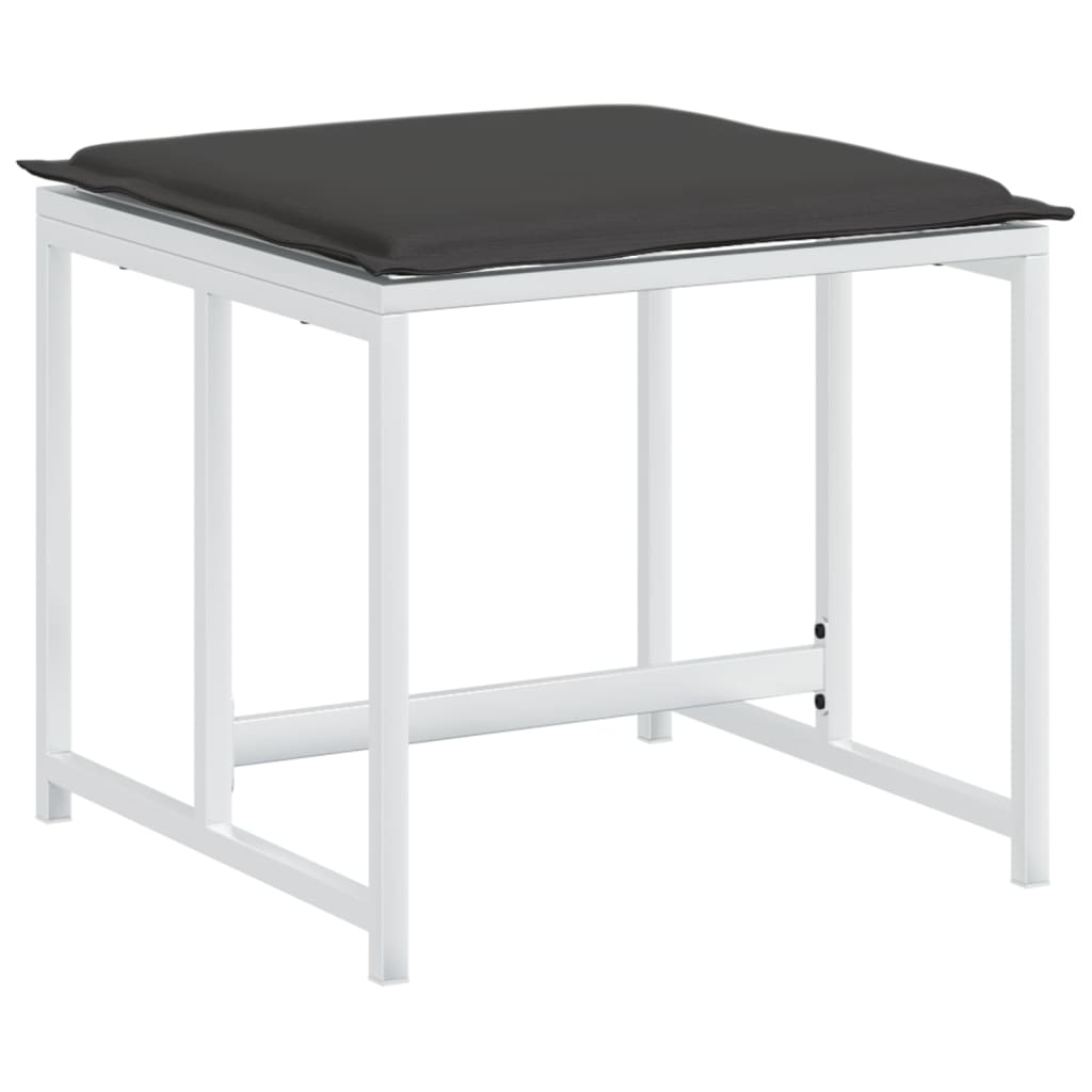 vidaXL Σετ Τραπεζαρίας Κήπου 17 τεμ. Λευκός από Textilene με Μαξιλάρια