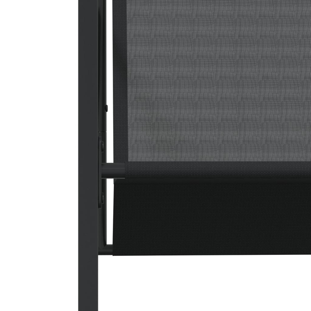 vidaXL Σετ Τραπεζαρίας Κήπου 9 Τεμαχίων Μαύρο από Textilene