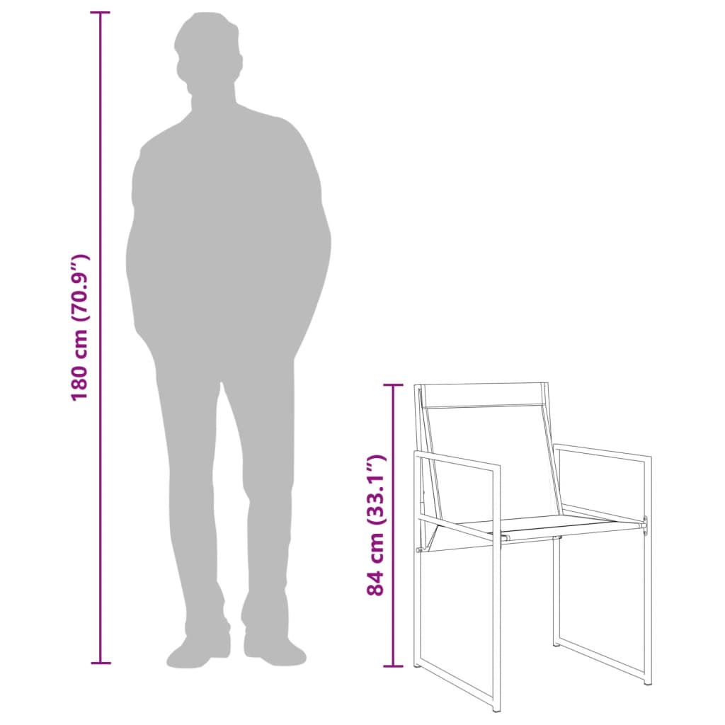 vidaXL Σετ Τραπεζαρίας Κήπου 15 Τεμαχίων Μαύρο από Textilene